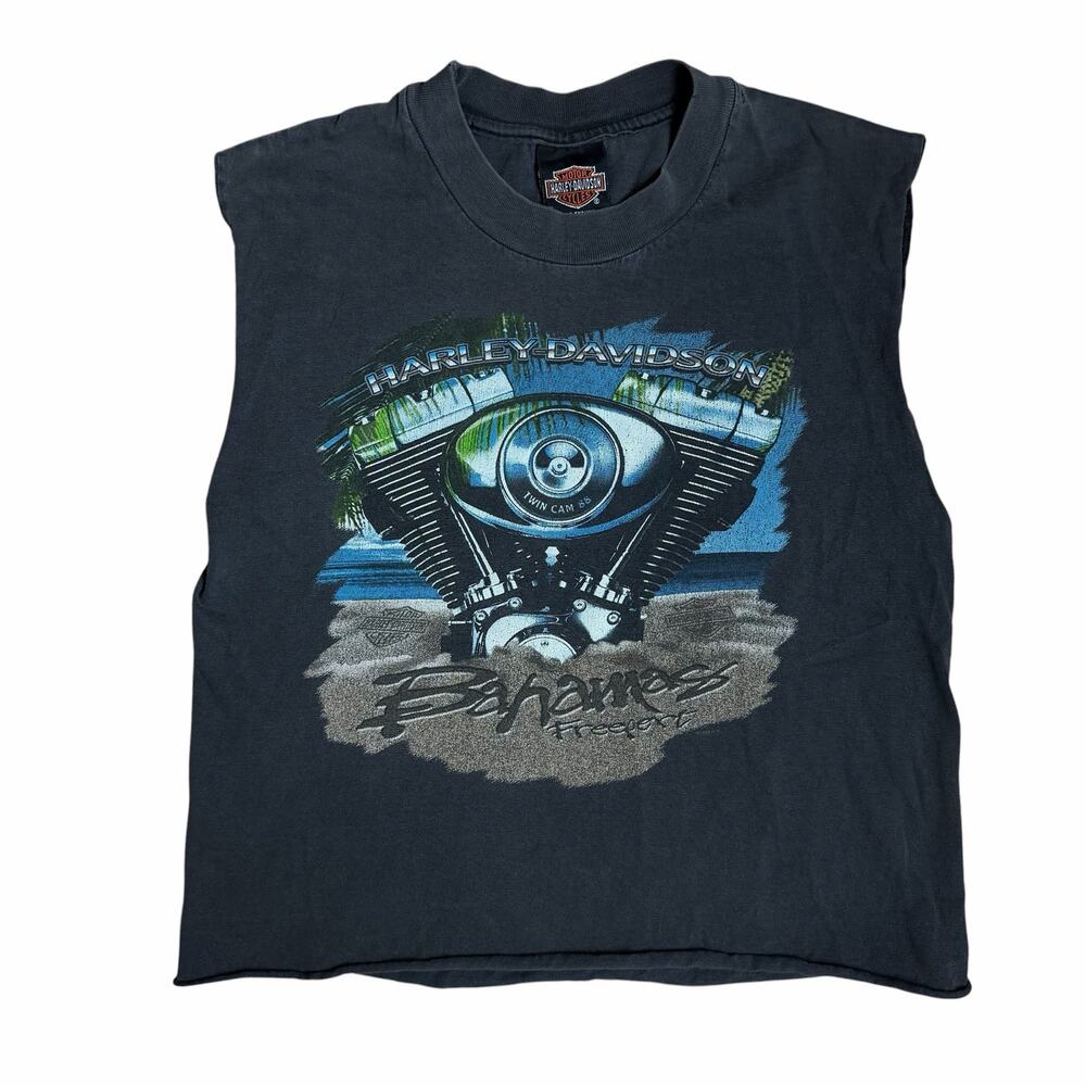 Vintage Harley Davidson Tank Shirt 90s Bahamas Freeport Sleeveless Small